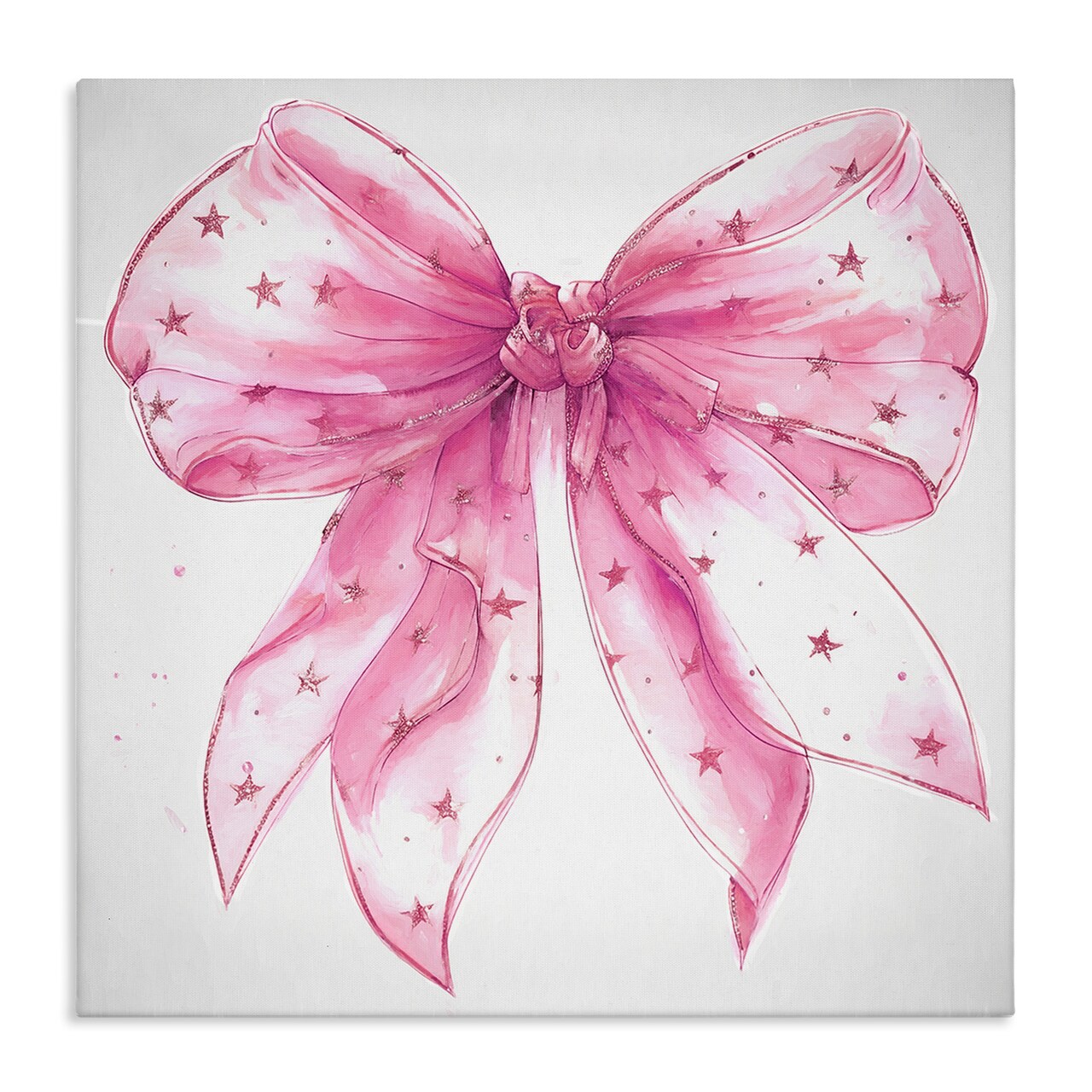 Stupell Industries Fabulous Pink Bow Canvas Wall Art Design by Ramona Murdock